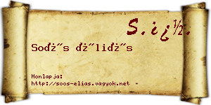 Soós Éliás névjegykártya